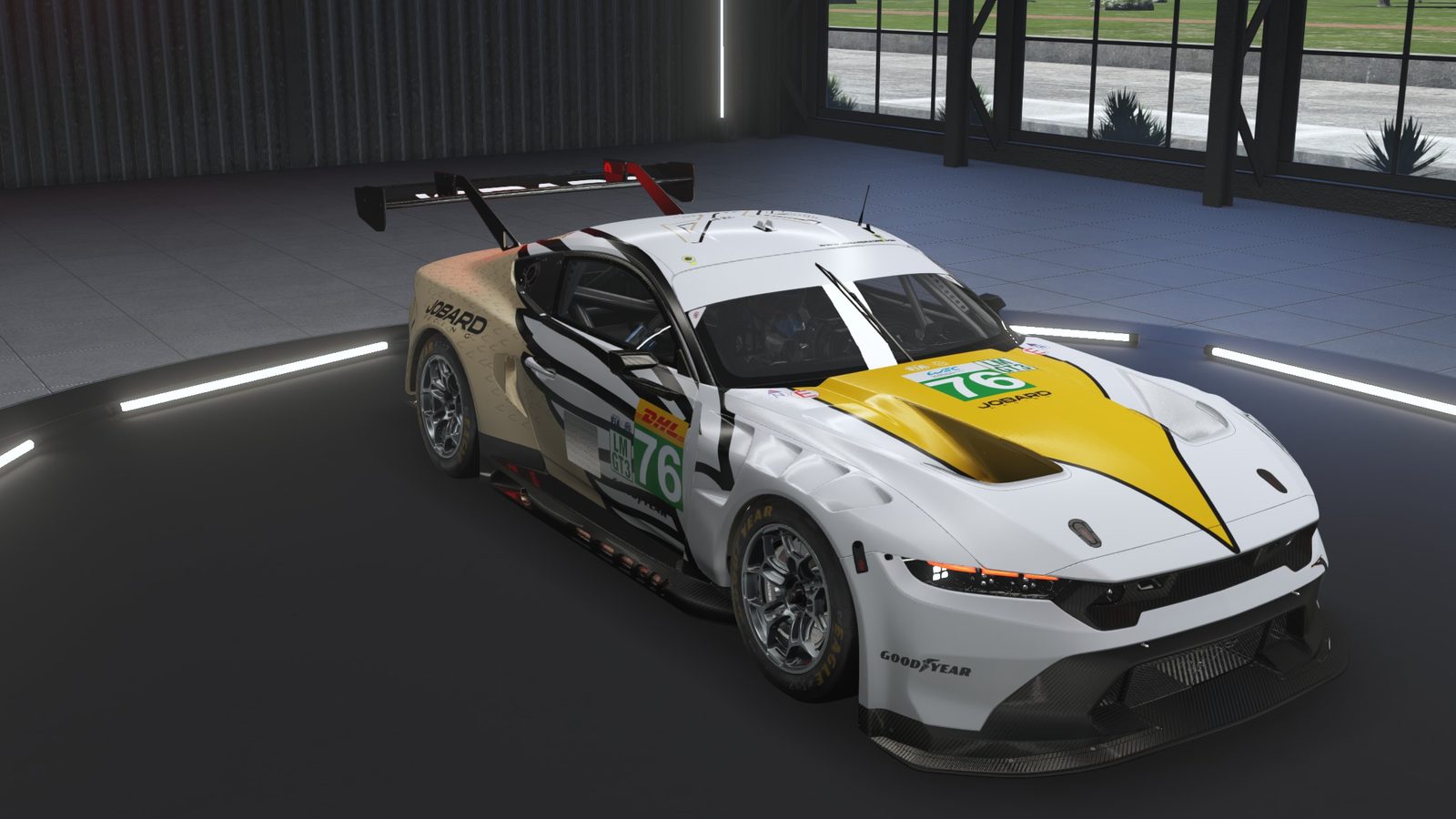 Le Mans Ultimate 中的福特 Mustang GT3 — 前三分之四视角
