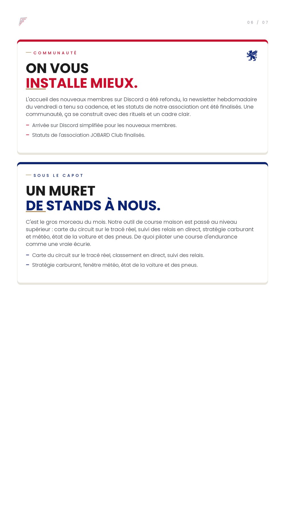 Communauté et sous le capot